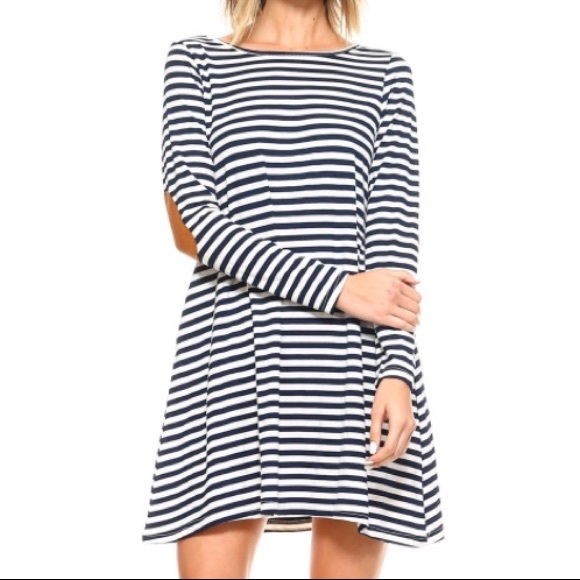 Elbow Patch Striped Dress - Picture 5 of 5